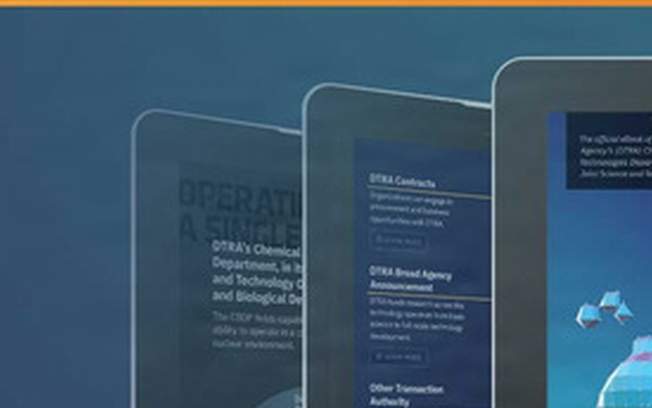 Five tablets displaying various information represent the JSTO eBook page header, showcasing digital resources and publications available through the Joint Science and Technology Office.