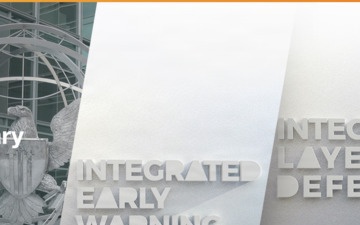 The bronze eagle statue at DTRA headquarters features prominently in graphics promoting the Joint Science and Technology Office video overview.