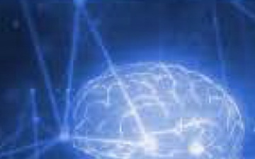 An illustration of a brain with connecting nodes on a blue background represents the Combating WMD Intelligence Integration Center's analytical capabilities.