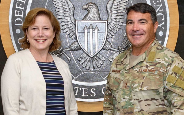 Ms. Rebecca Hersman, Director, Defense Threat Reduction Agency (DTRA), left, and U.S. Air Force Maj. Gen. Matthew Wolfe Davidson