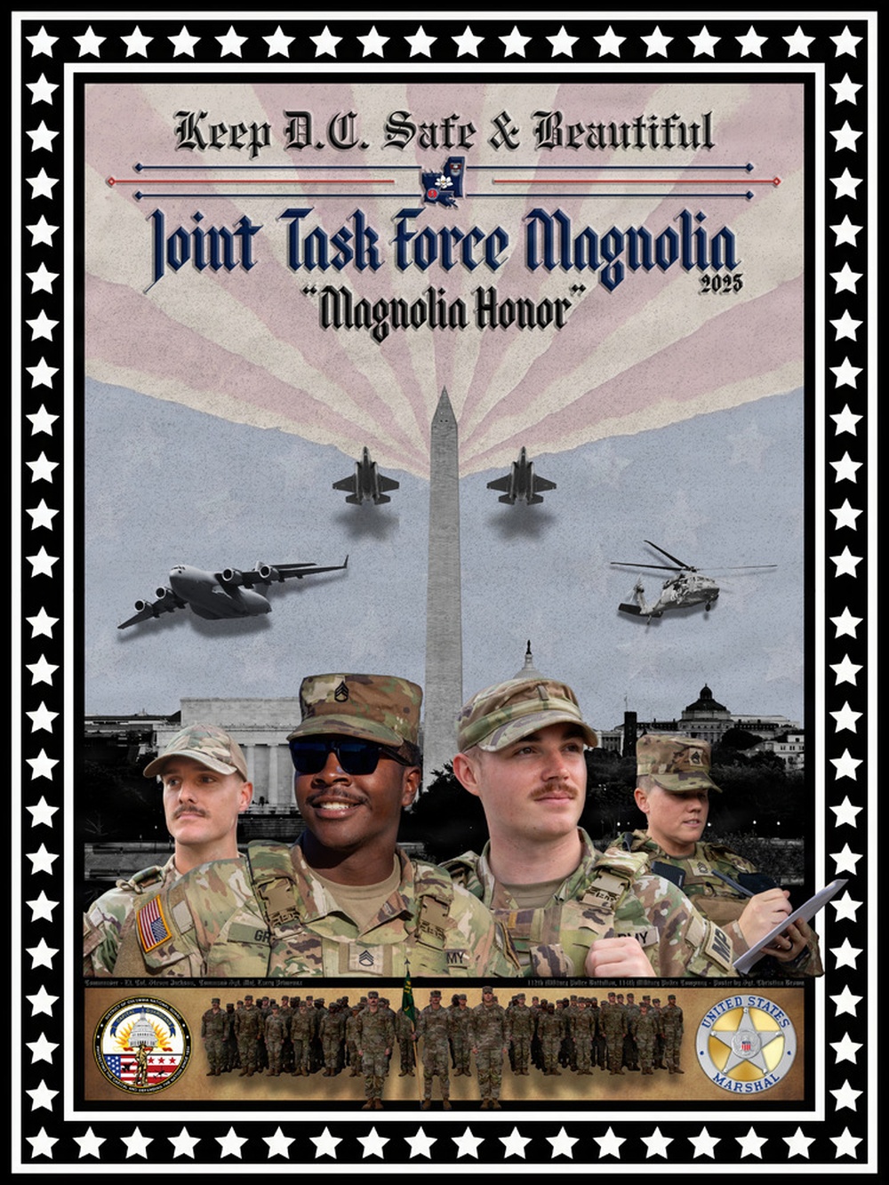Joint Task Force Magnolia Poster (D.C. Safe &amp; Beautiful Mission - 114th Military Police Company)
