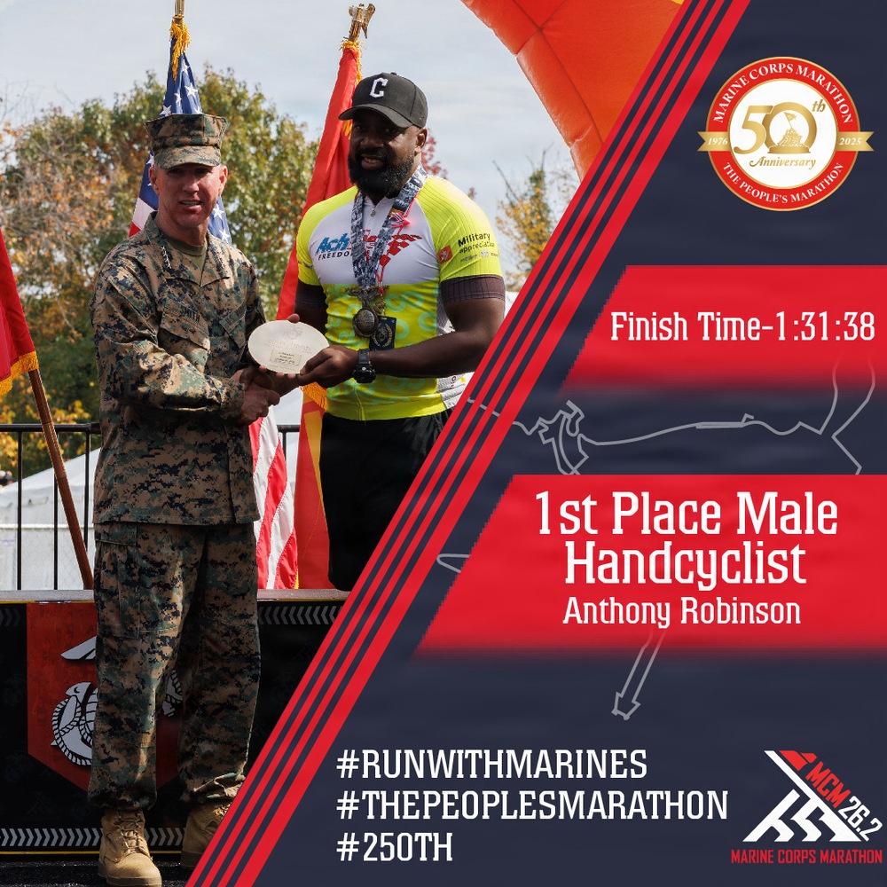 50th Marine Corps Marathon 1st Place Handcyclist
