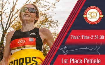 50th Marine Corps Marathon 1st Place Female Finisher