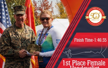 50th Marine Corps Marathon 1st Place Female Handcyclist winner