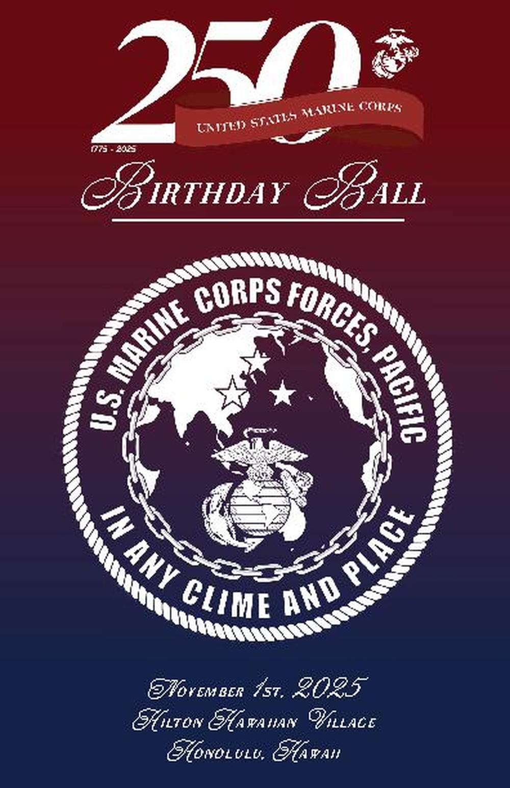 MARFORPAC 250th birthday ball program