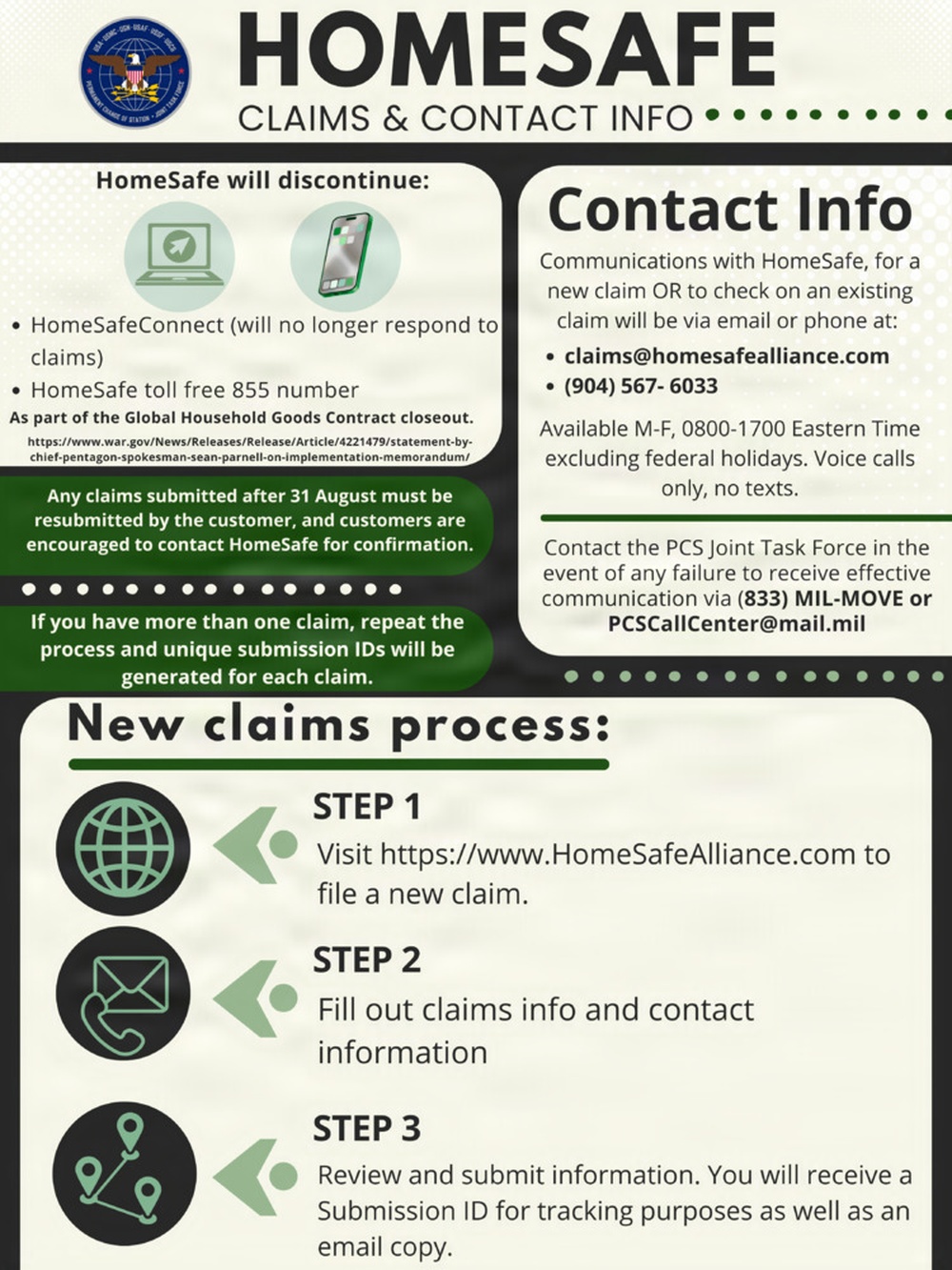 Homesafe Claims and Contact Info
