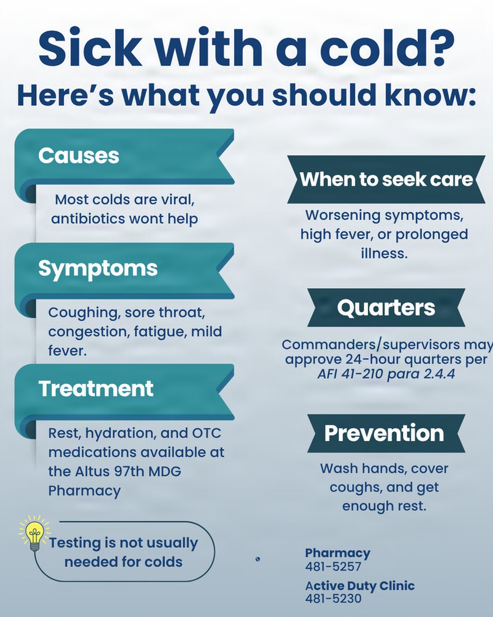 97th MDG &quot;Sick with a Cold?&quot; Infographic