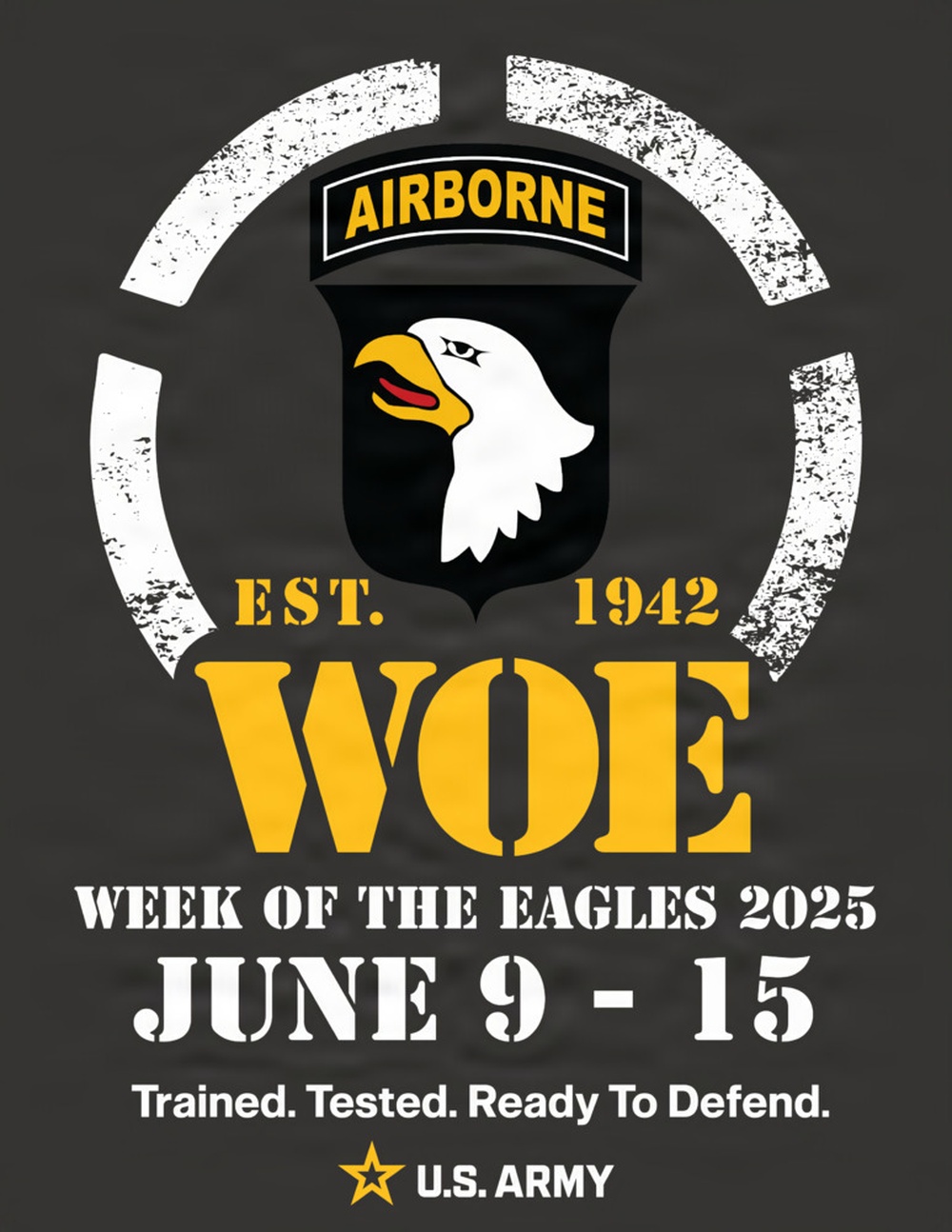 Logo for the 2025 Week of the Eagles for the 101st Airborne Division (Air Assault)