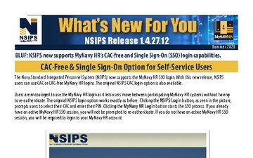 NSIPS What's New For You