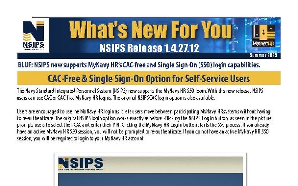 NSIPS What's New For You