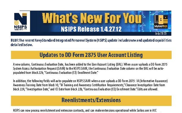 NSIPS What's New For You