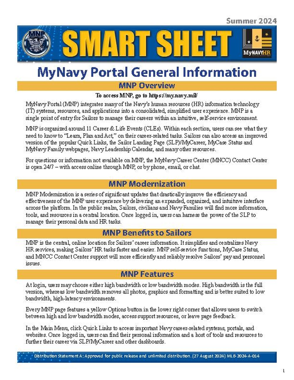 MyNavy Portal Modernization Smart Sheet