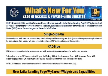 MyNavy Portal Release 28 What's New For You