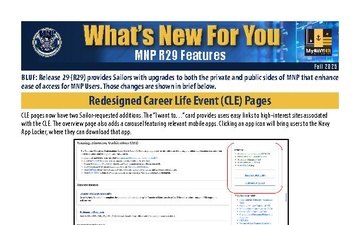 MyNavy Portal Release 29 What's New For You