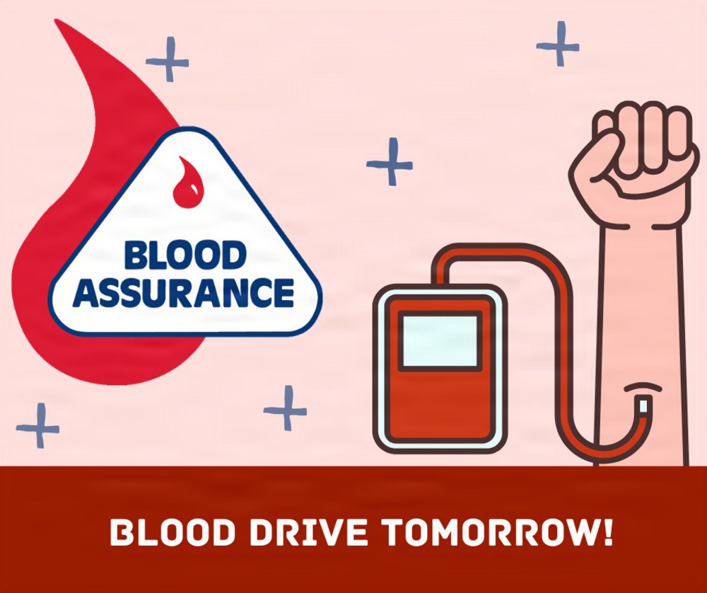 Blood Assurance Blood Drive Tomorrow