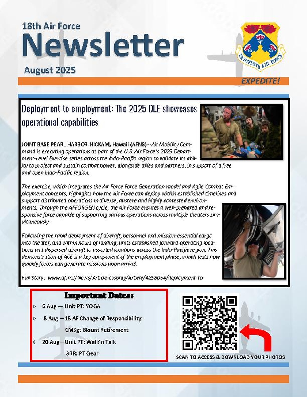 Eighteenth Air Force Aug 2025 Newsletter
