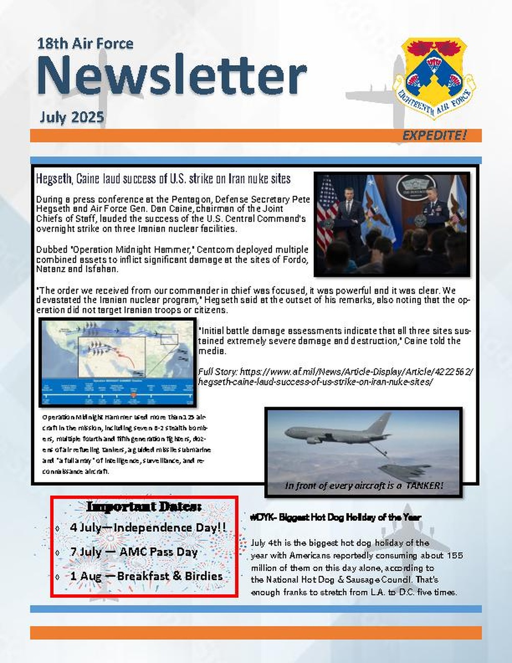 Eighteenth Air Force July 2025 Newsletter