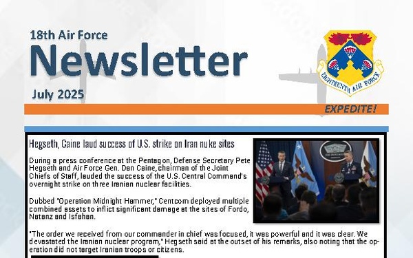 Eighteenth Air Force July 2025 Newsletter