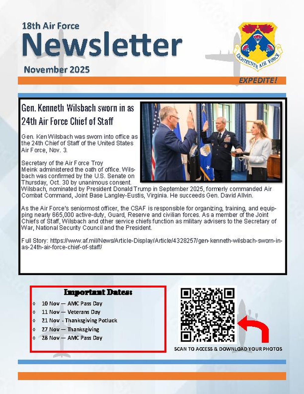 Eighteenth Air Force Nov 2025 Newsletter