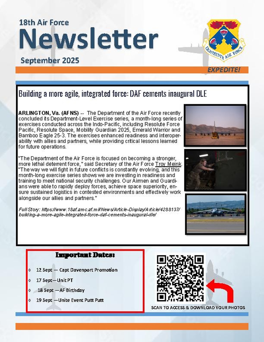 Eighteenth Air Force Sept 2025 Newsletter