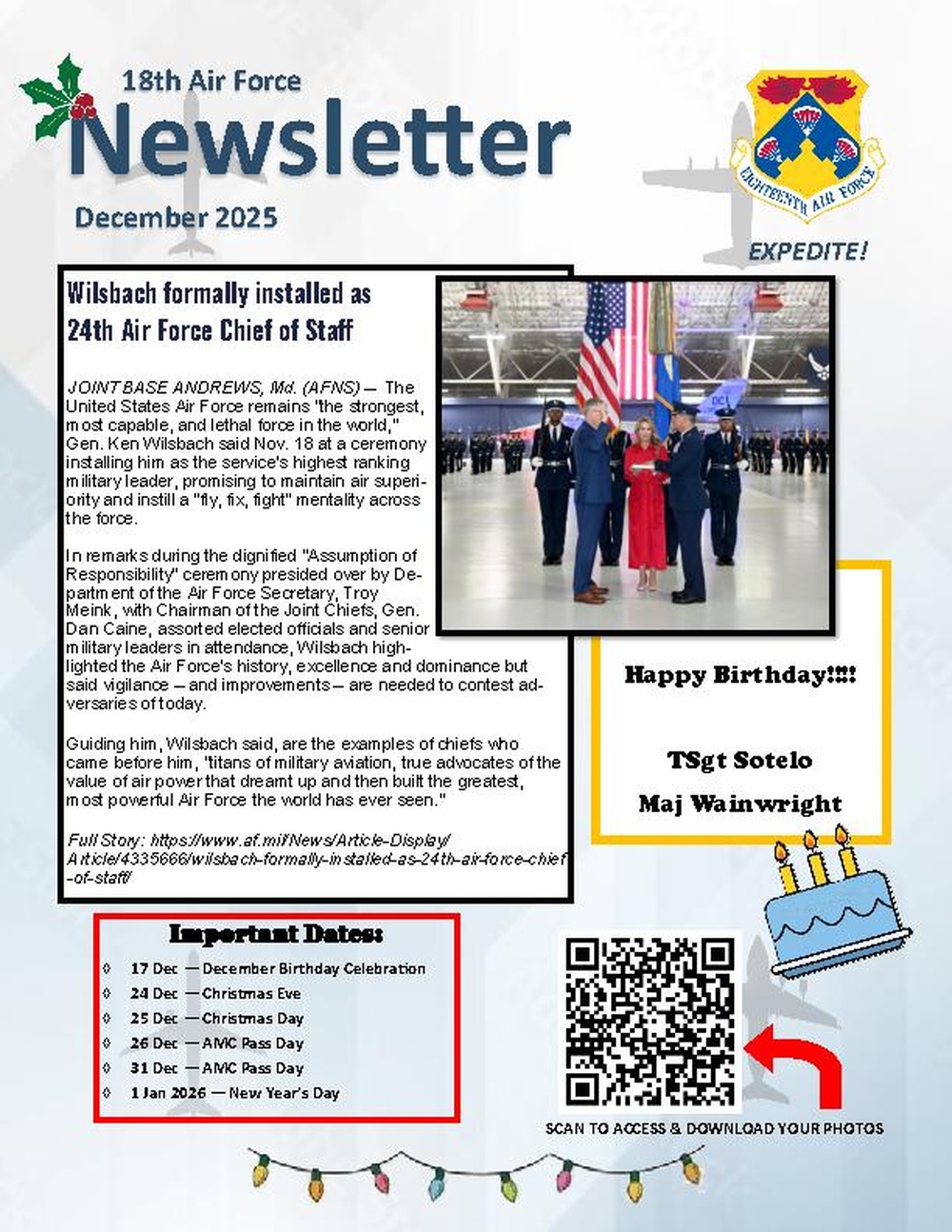 Eighteenth Air Force Dec 2025 Newsletter