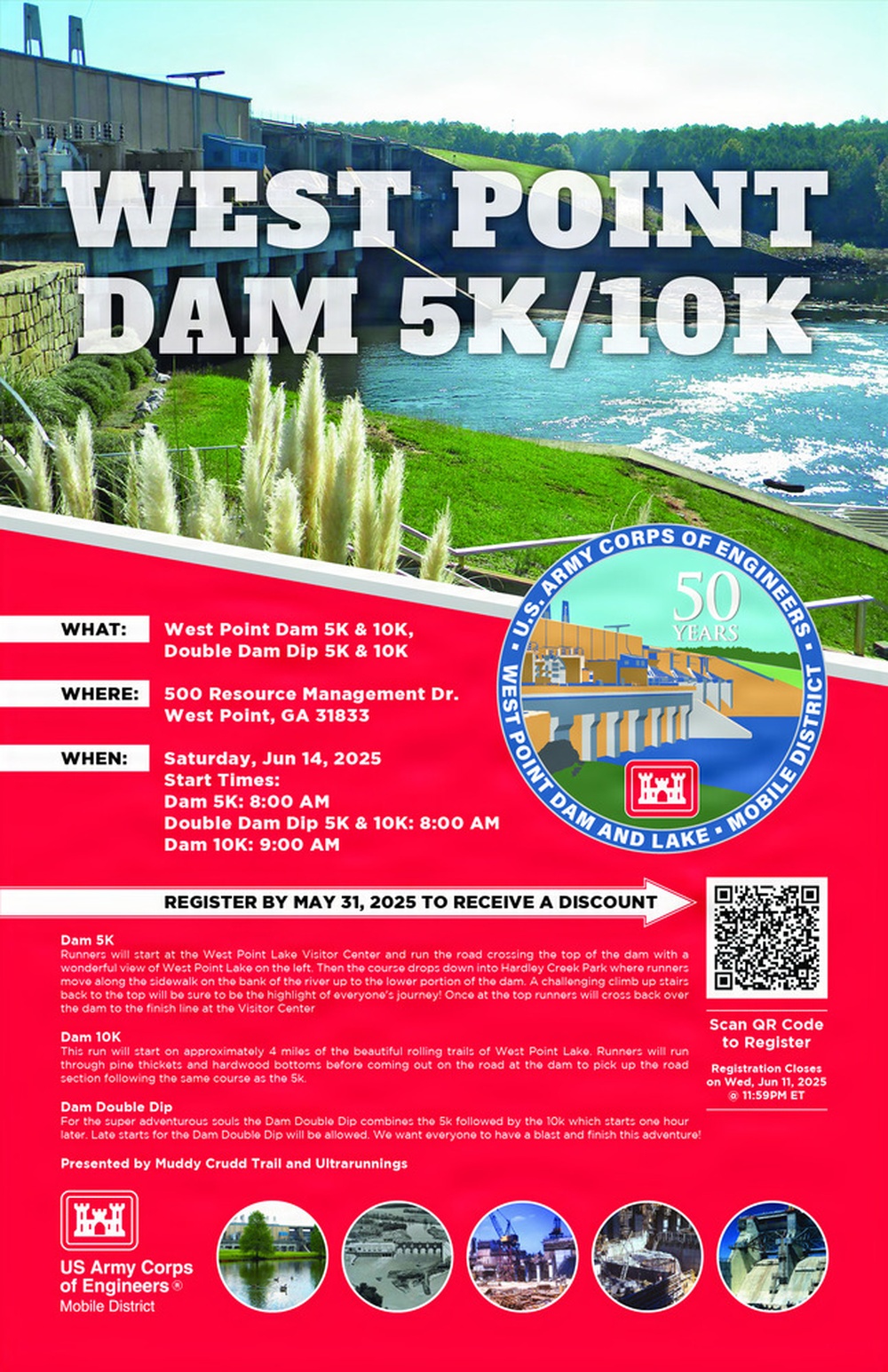 West Point Dam 5K/10K Race Poster