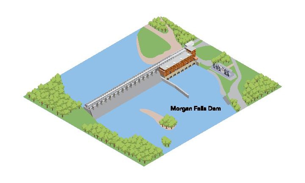 Morgan Falls Dam Isometric Graphic
