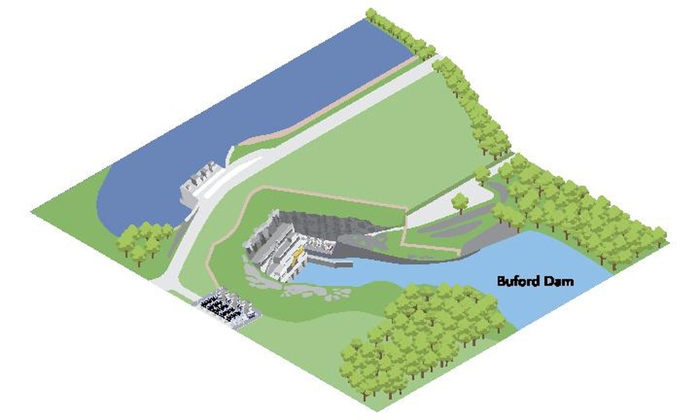 Buford Dam Isometric Graphic