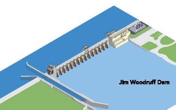 Jim Woodruff Dam Isometric Graphic
