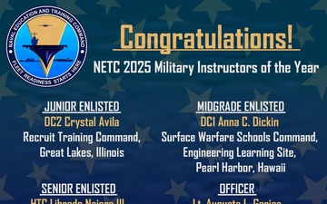 Naval Education and Training Command Announces the 2025 Military Instructors of the Year