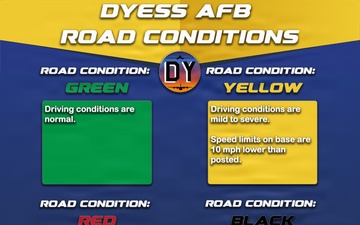 Dyess AFB winter weather road graphics