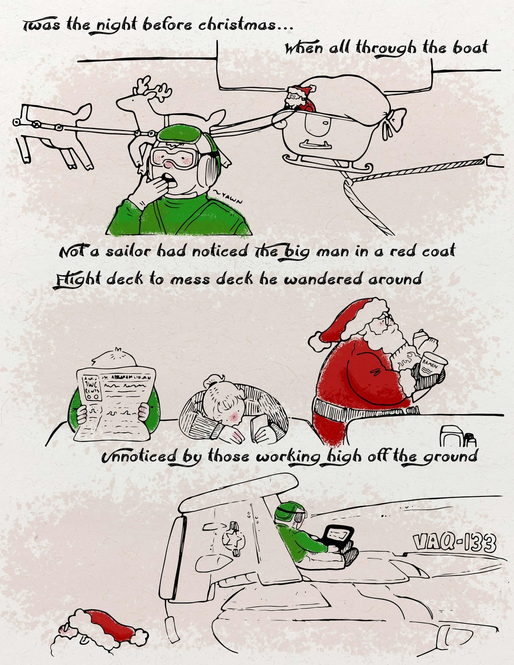 Santa visits the USS Abraham Lincoln