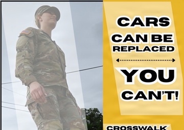 DES safety campaign graphic/crosswalk safety