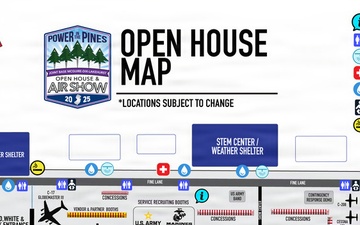 2025 "Power in the Pines" Open House and Air Show Map