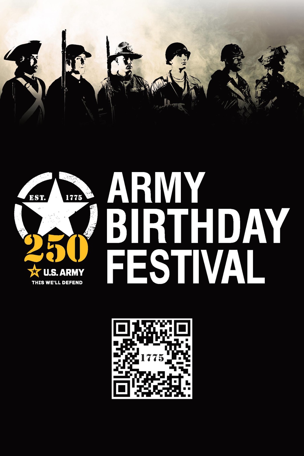 Army 250th Birthday Festival perimeter signs
