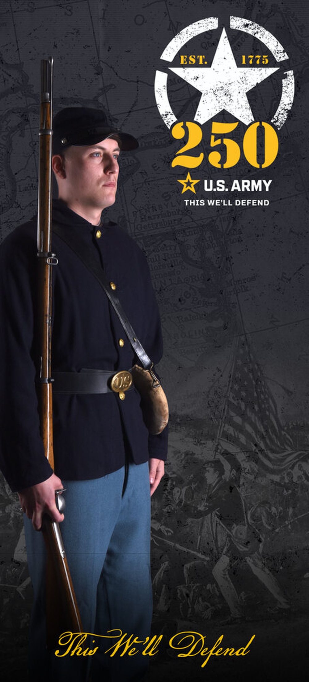 Army 250th Birthday Promo Poster-Civil War Era (full color)