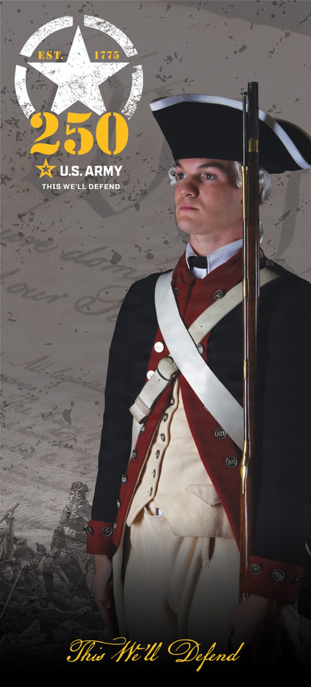 Army 250th Birthday Promo Poster-Revolutionary Era (full color)
