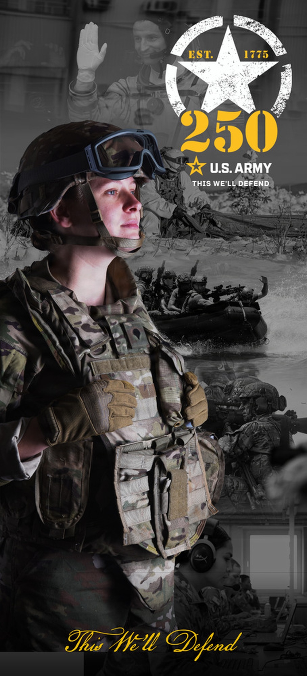 Army 250th Birthday Promo Poster-Modern Era (full color)