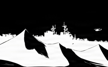 Internal Newsletter aboard USS Iwo Jima Logo "Black Sands"