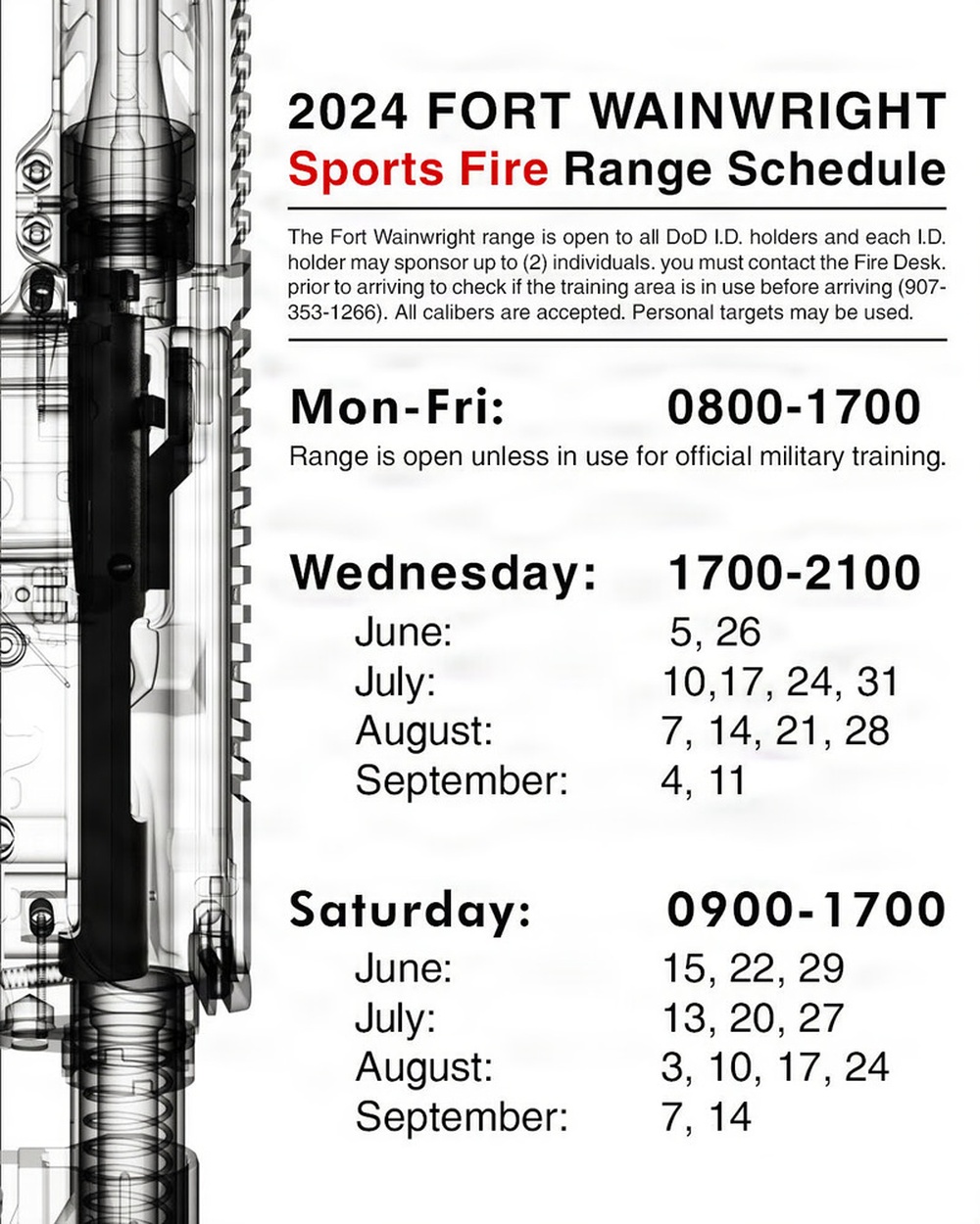 2024 Fort Wainwright Sports fire range schedule
