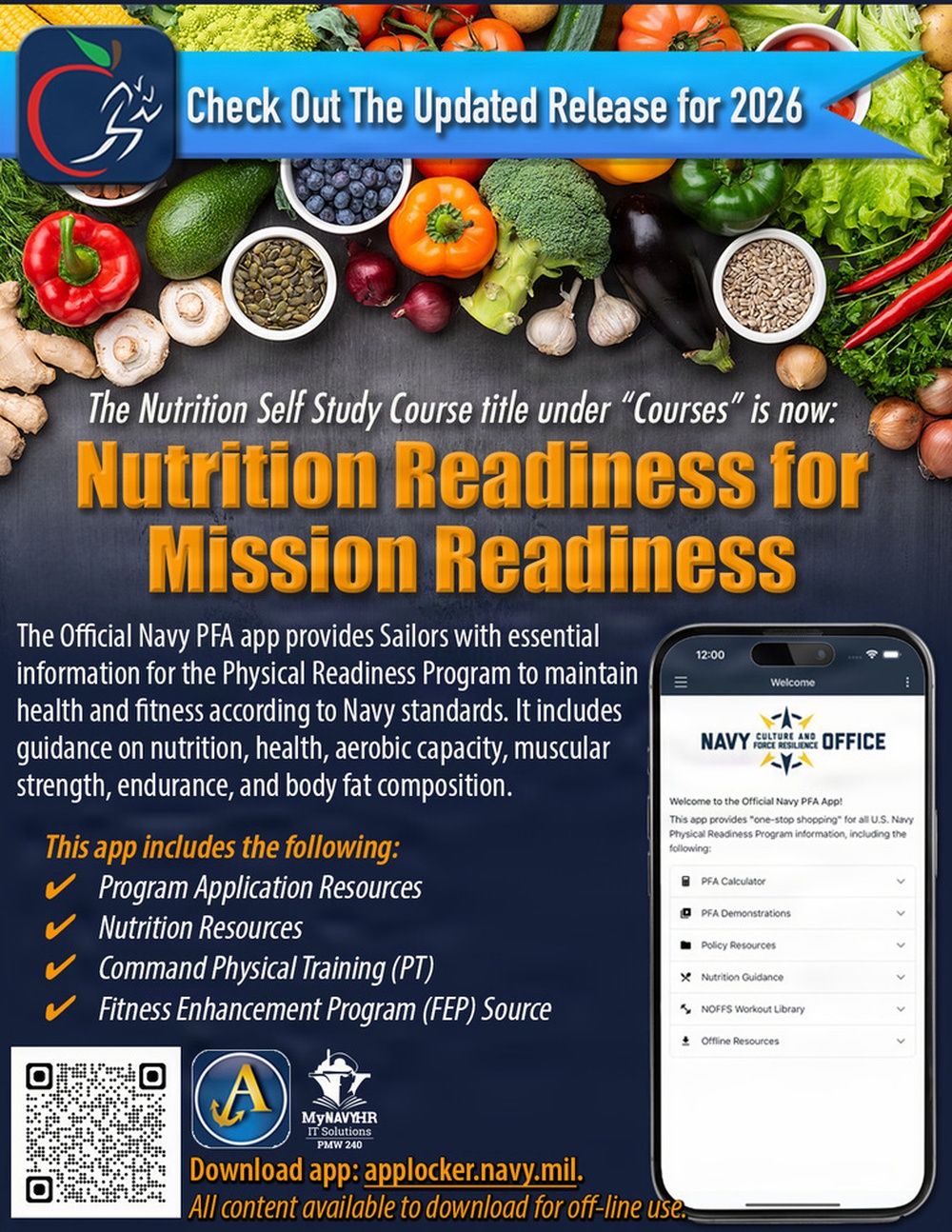 Physical Fitness Assessment (PFA) app - Nutrition Readiness