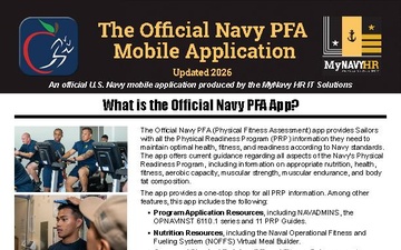 Physical Fitness Assessment (PFA) app infosheet