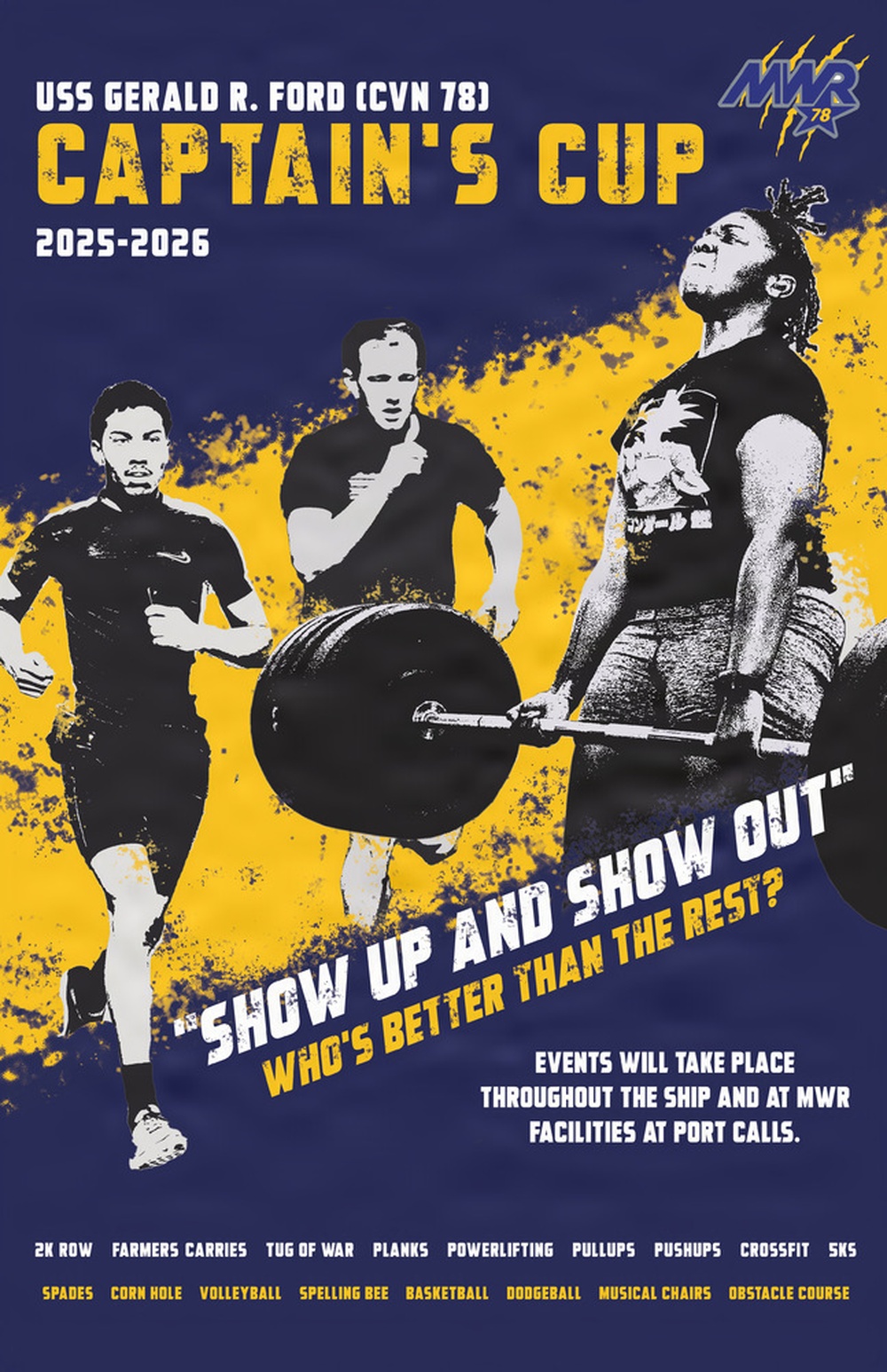 USS Gerald R. Ford (CVN 78) MWR Captain's Cup Poster