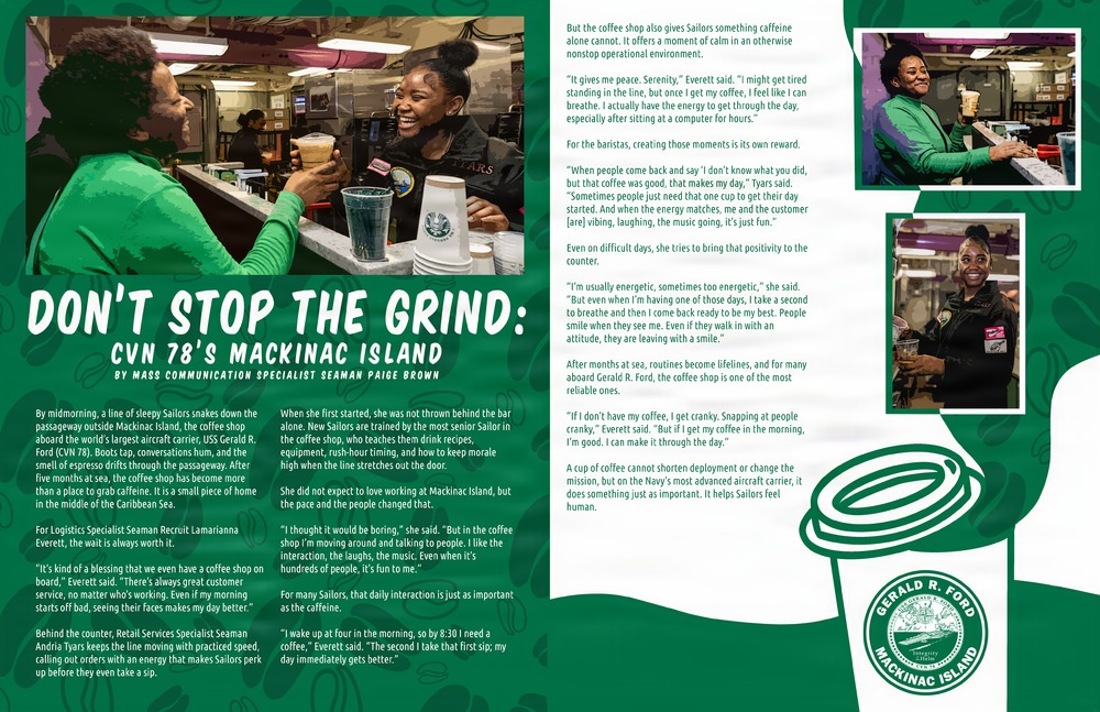 USS Gerald R. Ford (CVN 78) Coffee Shop Story Illustration