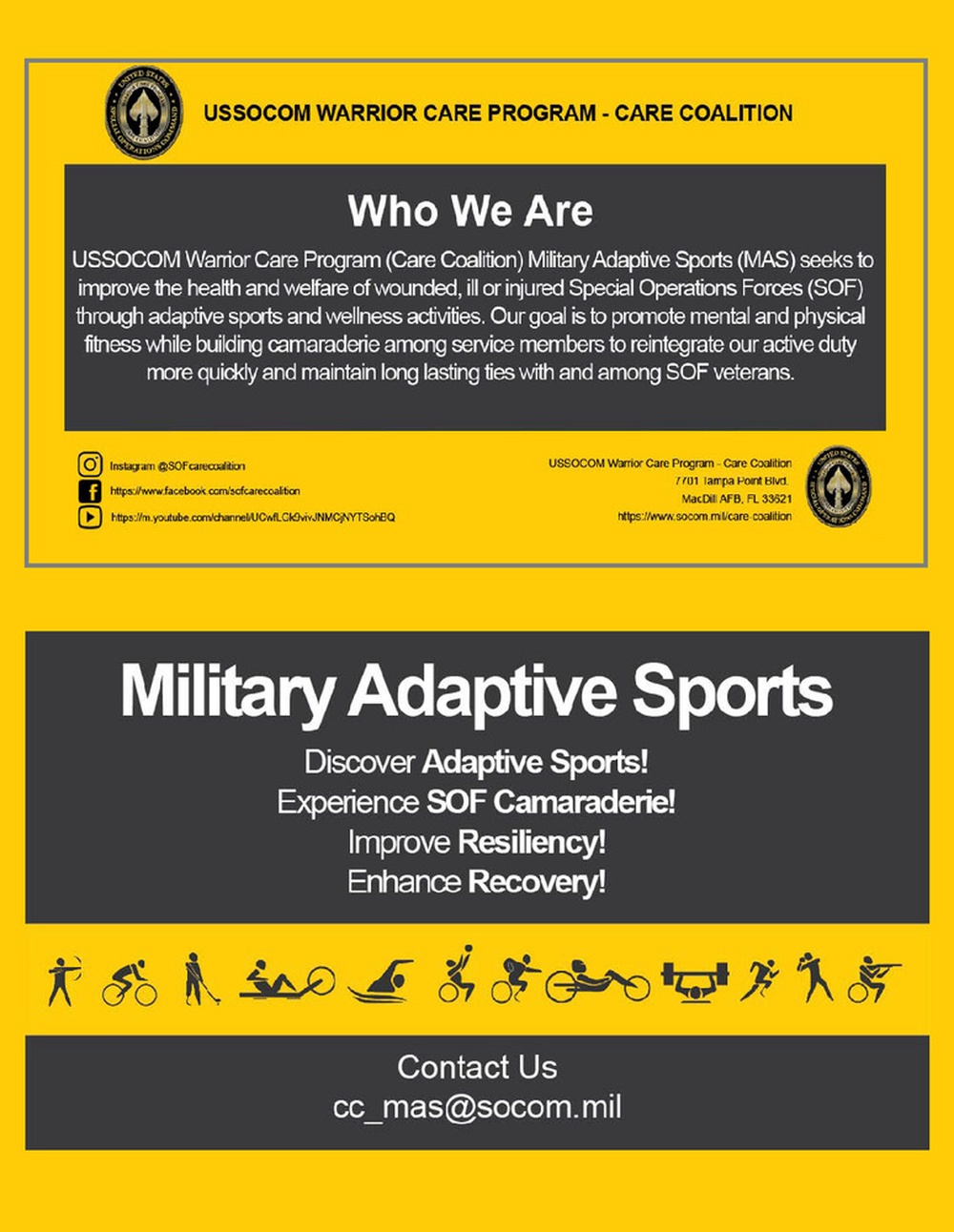 Military Adaptative Sports Business Card