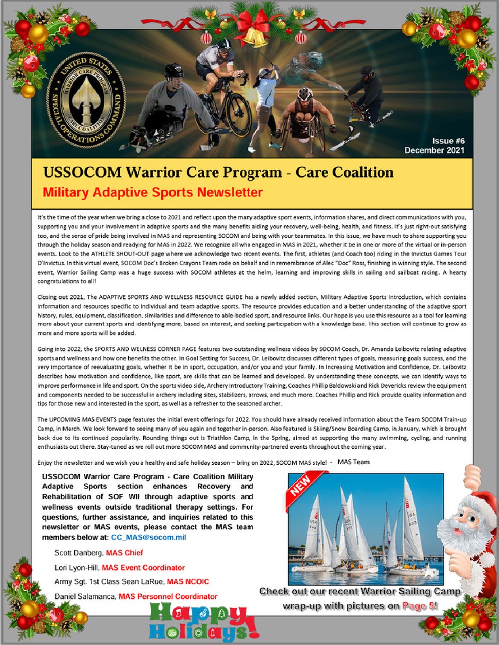 Military Adaptive Sports Newsletter December Thumbnail