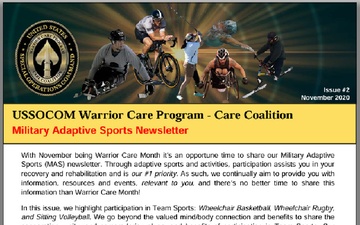Military Adaptive Sports Newsletter November Thumbnail