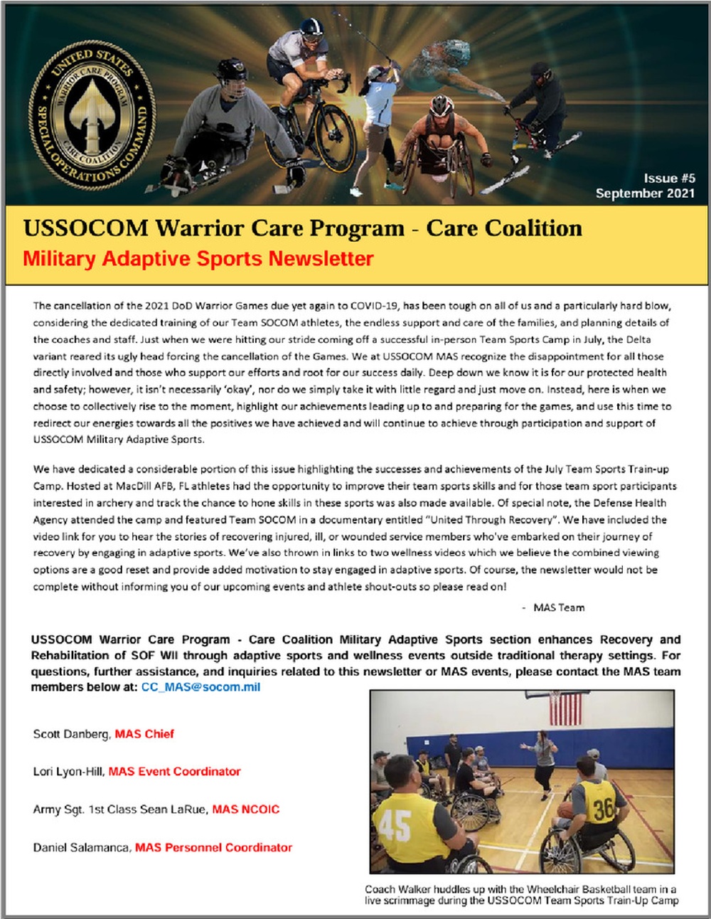 Military Adaptive Sports Newsletter September Thumbnail