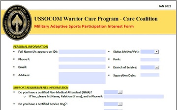 Military Adaptive Sports Interest Form Thumbnail