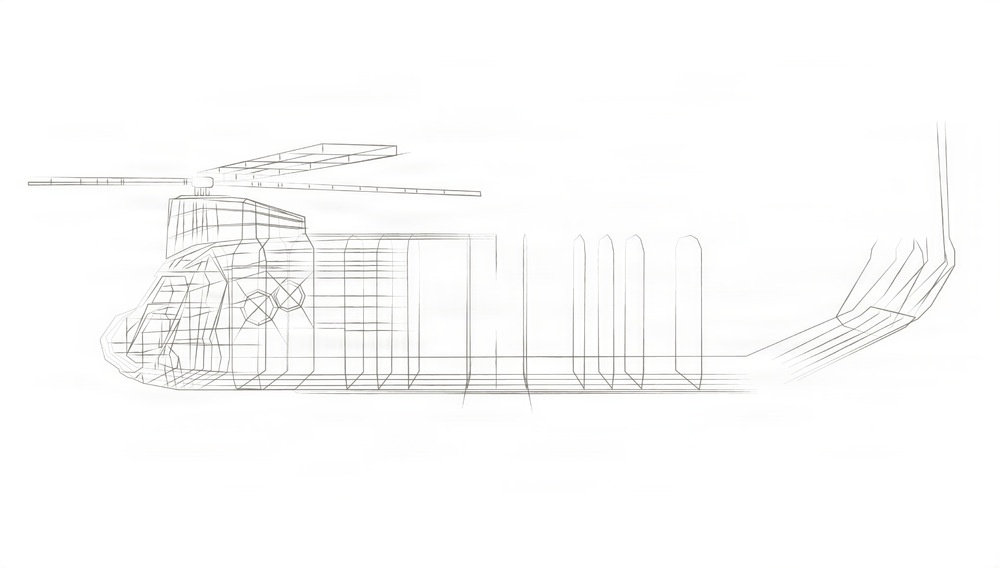 CH-47 Chinook helicopter drawing